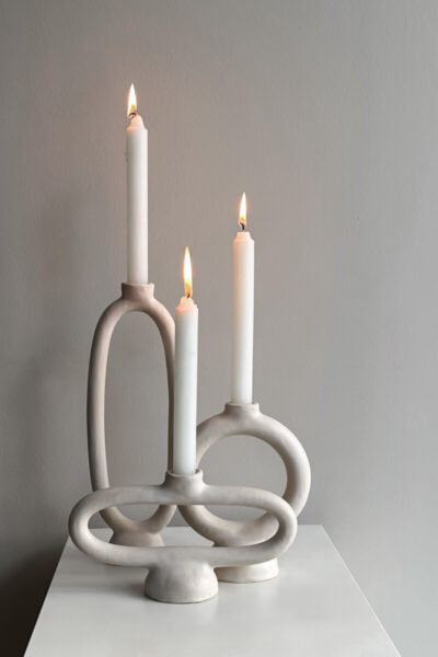 White Handmade Candle Holder